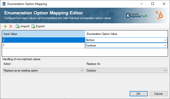 Hubspot Destination - Enumeration Option Mapping field